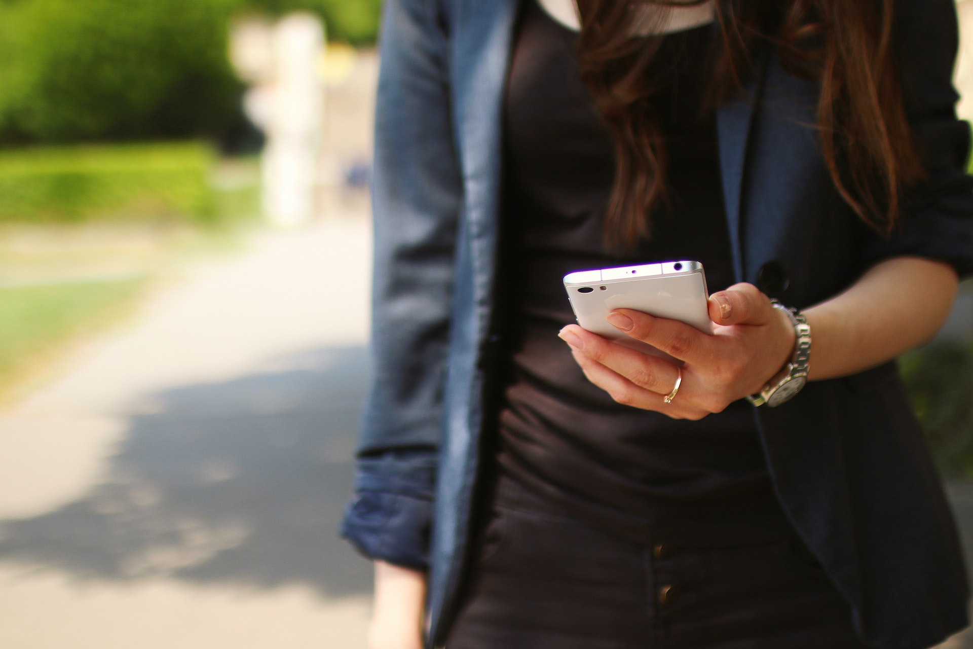 Person looking at cell phone